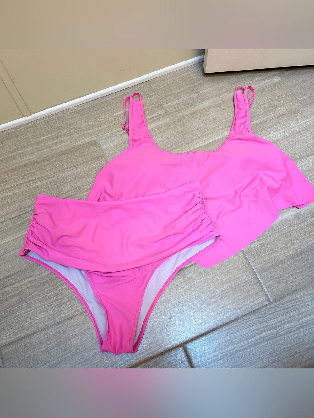 Chic Soul Pink Two-Piece Swimsuit Set Size 3XL